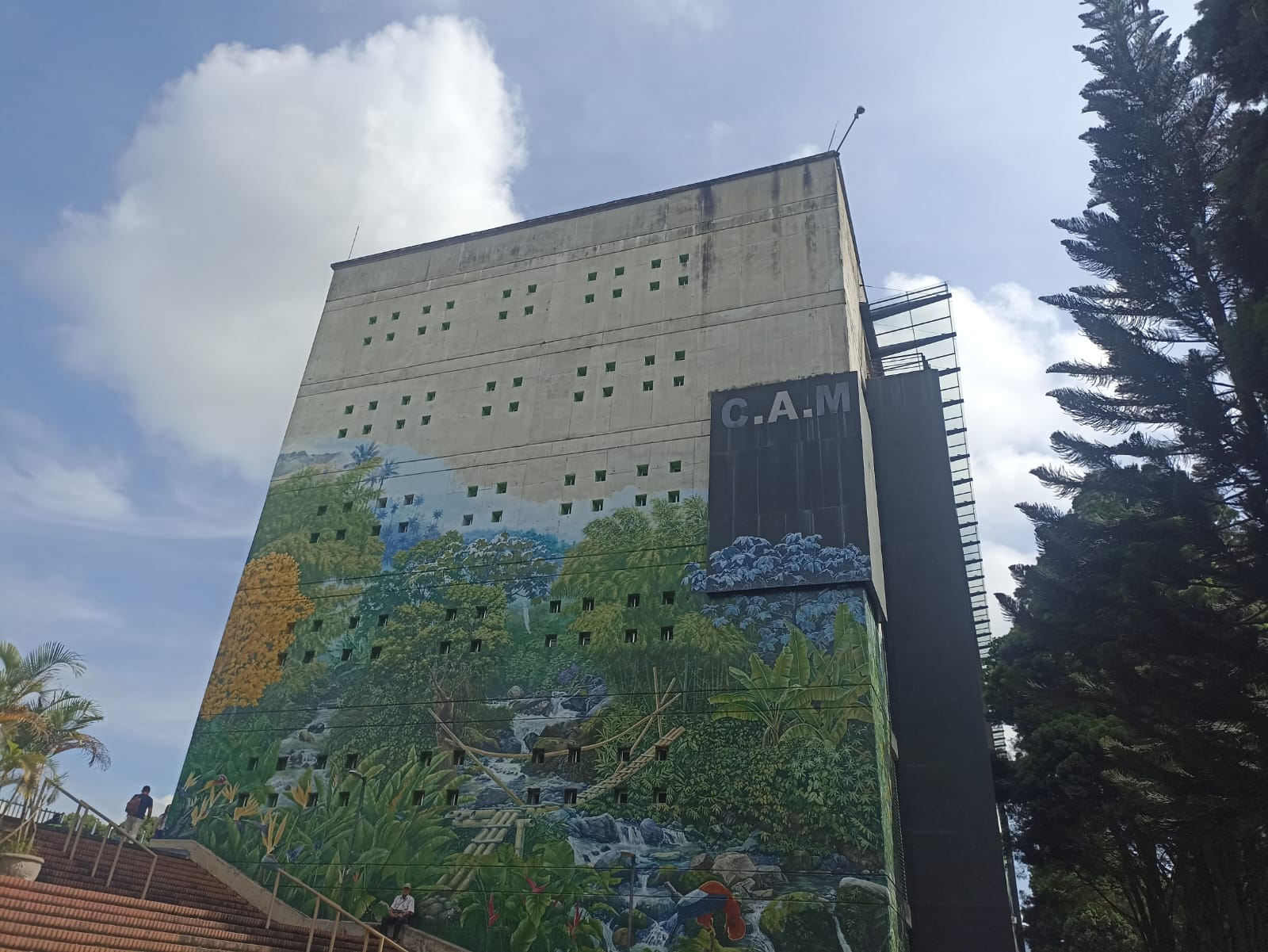 El hermoso mural pintado en la fachada de la alcaldía de Armenia. Foto Adrián Trejos