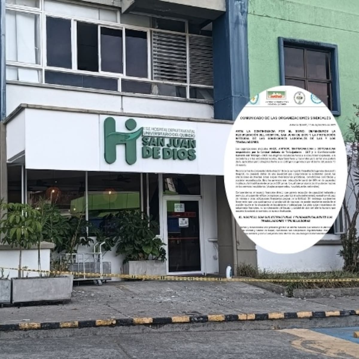 ¿Qué llamado hicieron los sindicatos de trabajadores del hospital San Juan de Dios de Armenia?
