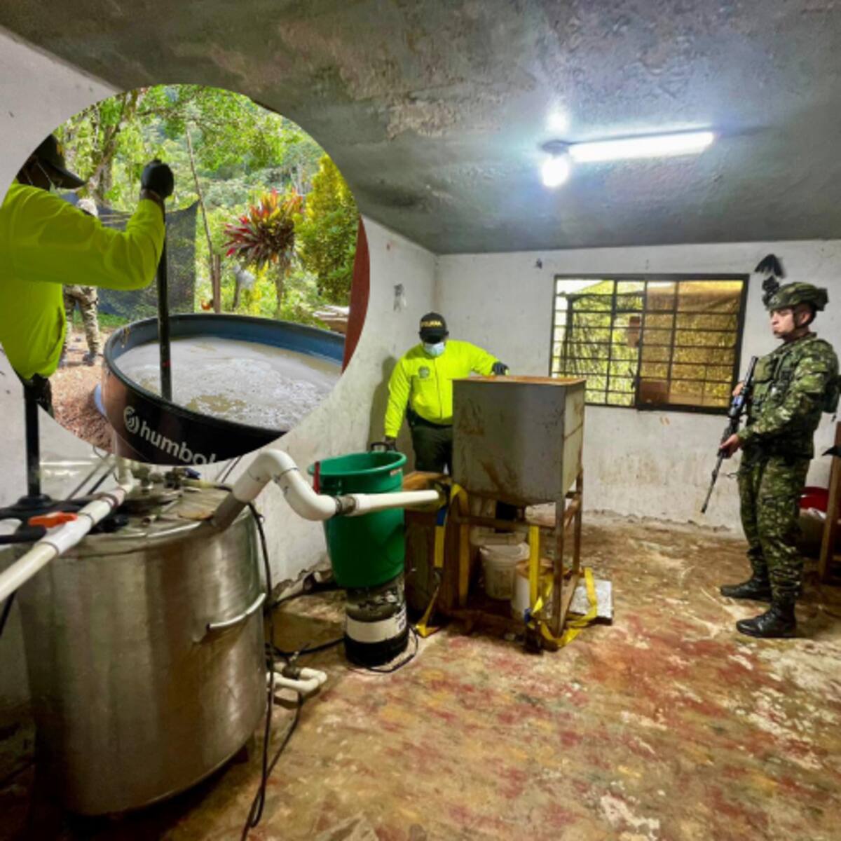 Destruyen laboratorio de coca que producía media tonelada al mes en San Luis, Antioquia