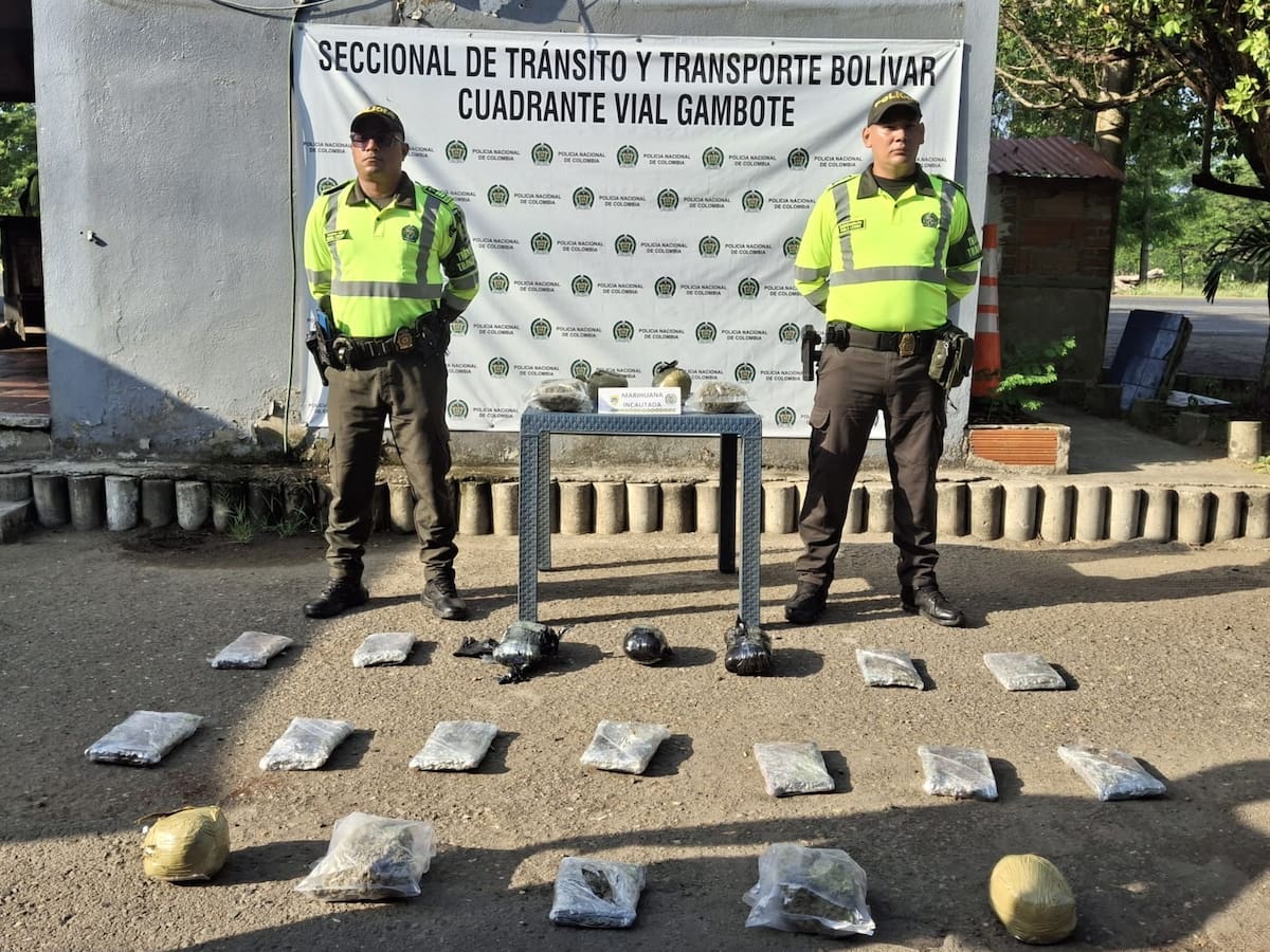 Cae cargamento de marihuana en peaje de Gambote: iban más de 20 mil dosis hacia Cartagena