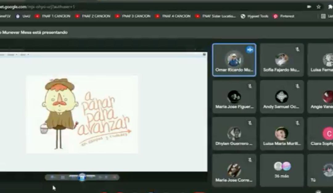 Clase virtual, en la que según la denuncía, habría adoctrinamiento