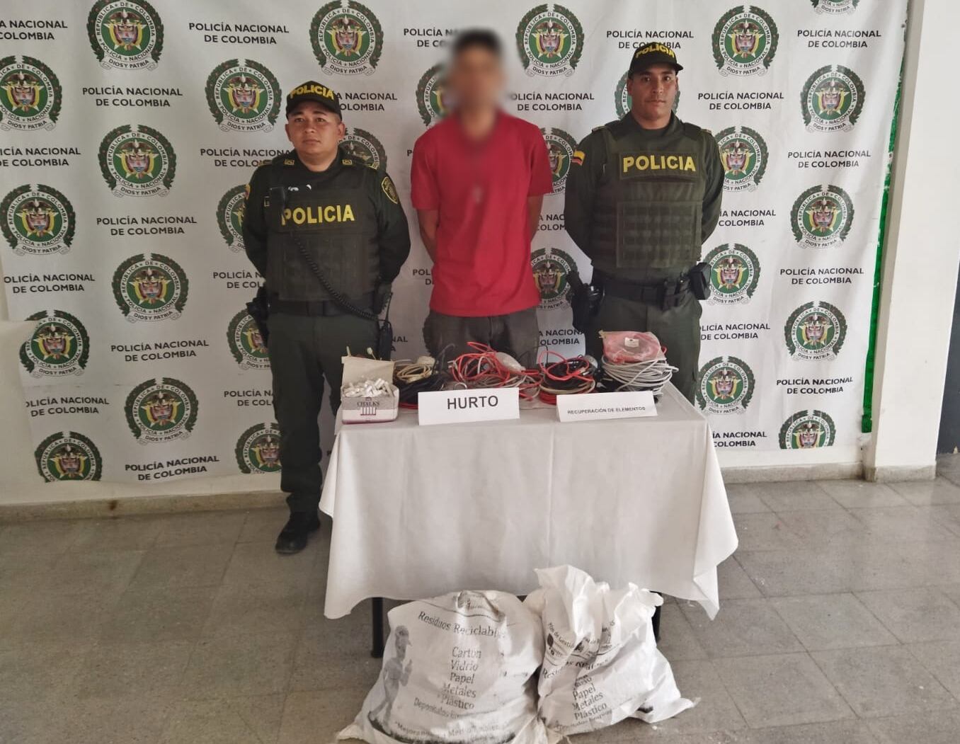 Capturado robo escuela- foto policía Antioquia