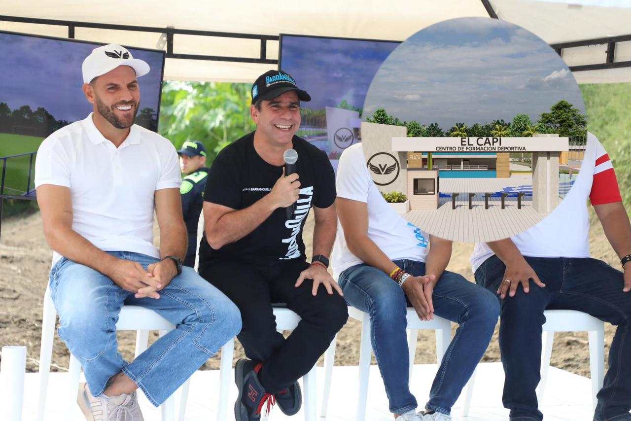 Sebastián Viera y alcalde Char presentan proyecto deportivo - Cortesía Alcaldía de Barranquilla