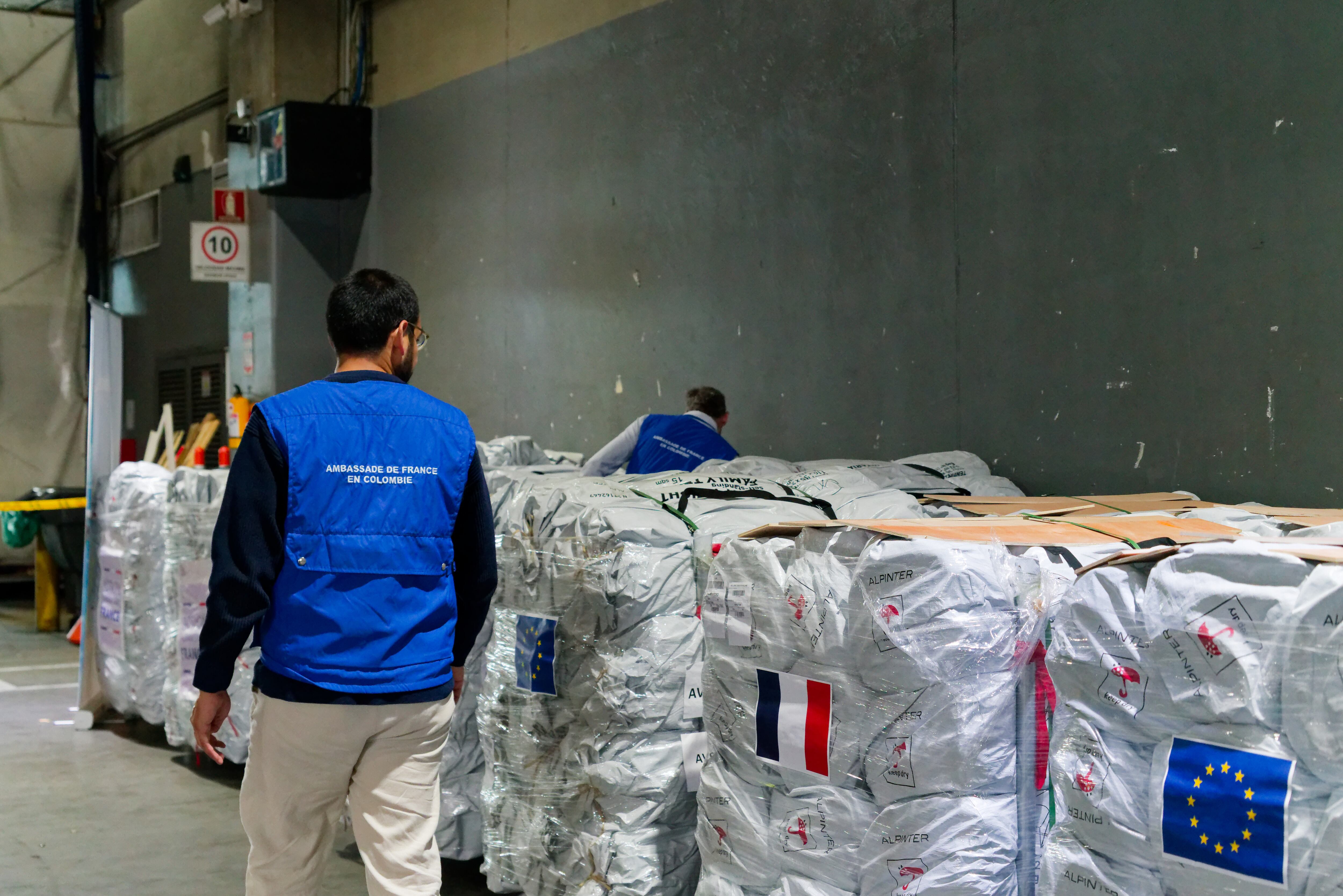 Ayudas enviadas por el gobierno francés a Colombia.
(Foto:   Embajada de Francia en Colombia)