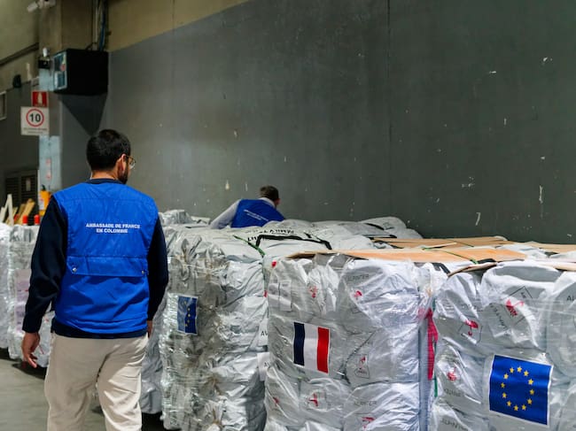 Ayudas enviadas por el gobierno francés a Colombia.
(Foto: Embajada de Francia en Colombia)