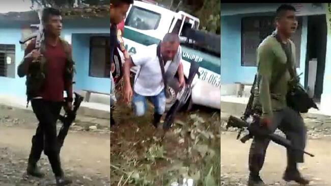 Buscan a sujetos que hurtaron armas de policías asesinados en Cauca. Foto: Policía Nacional