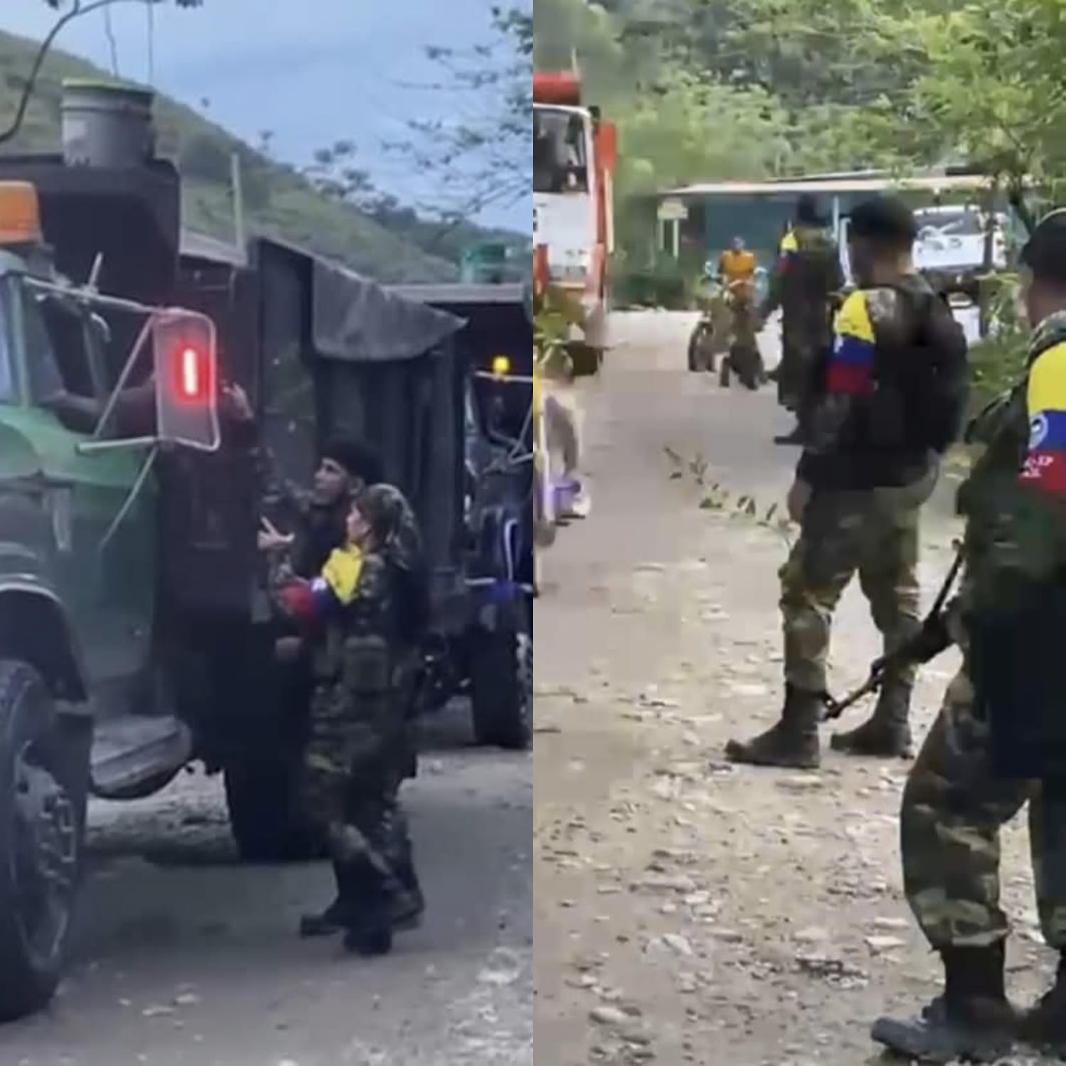 Integrantes de las disidencias de las Farc hacen presencia en la vía Sardinata-Ocaña / Foto: Redes sociales