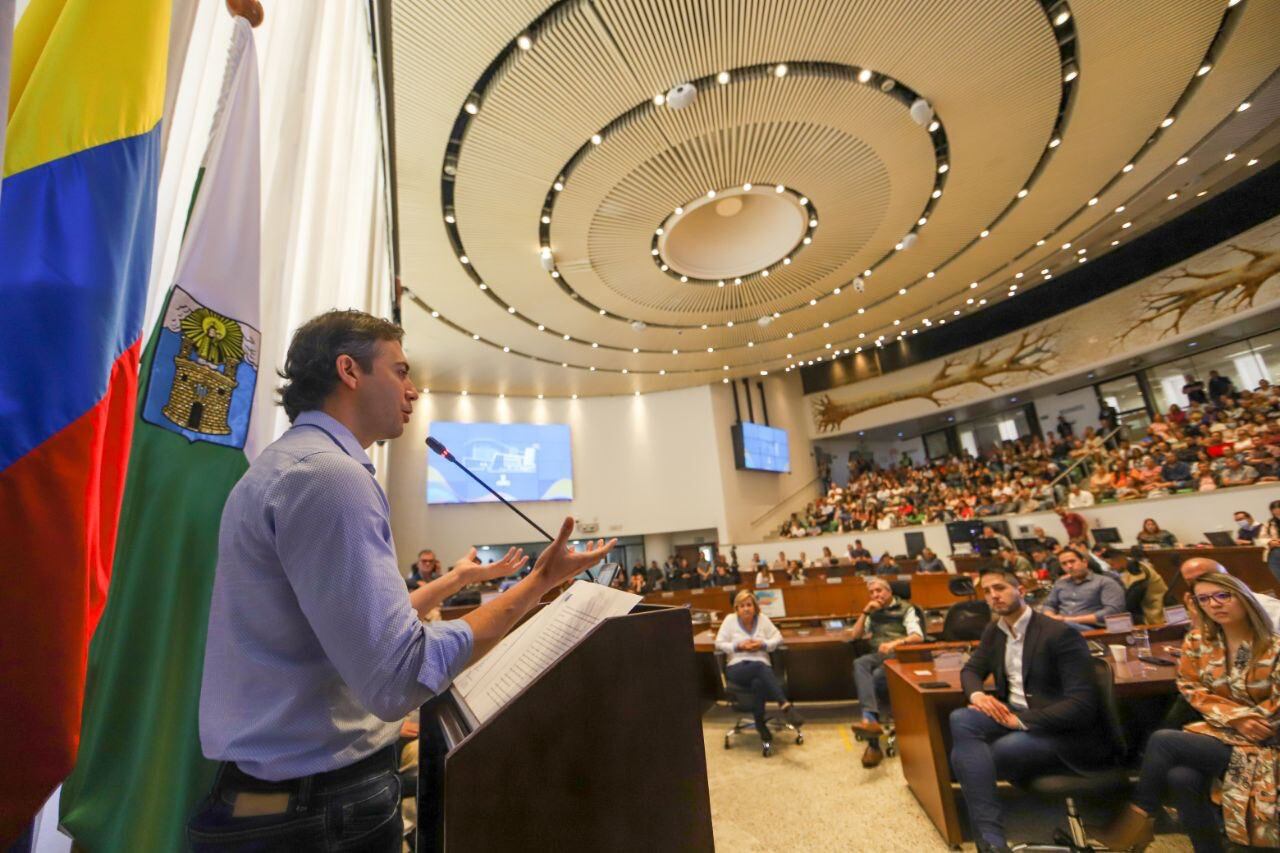 Daniel Quintero, alcalde de Medellín, durante una plenaria del Concejo de Medellín