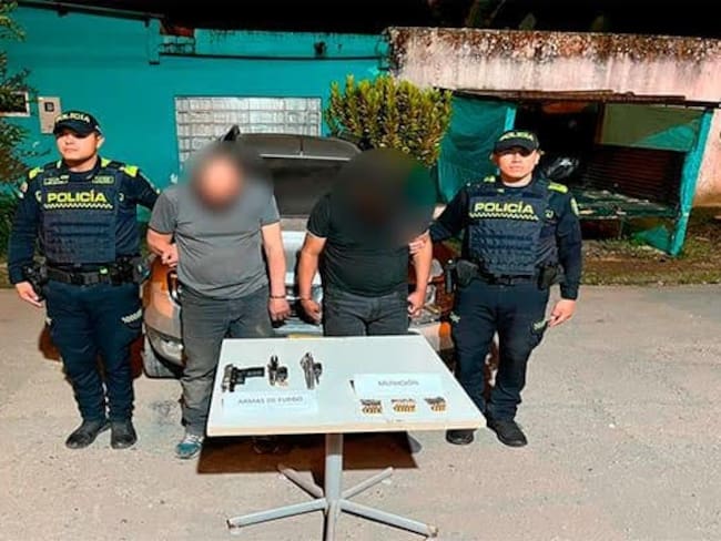 Foto: Capturados en Yacopí. Policía de Cundinamarca