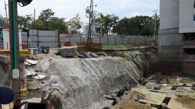 Acciente en construcción de un edificio en Cartagena dejó tres heridos. Foto: Prensa Alcaldía de Cartagena