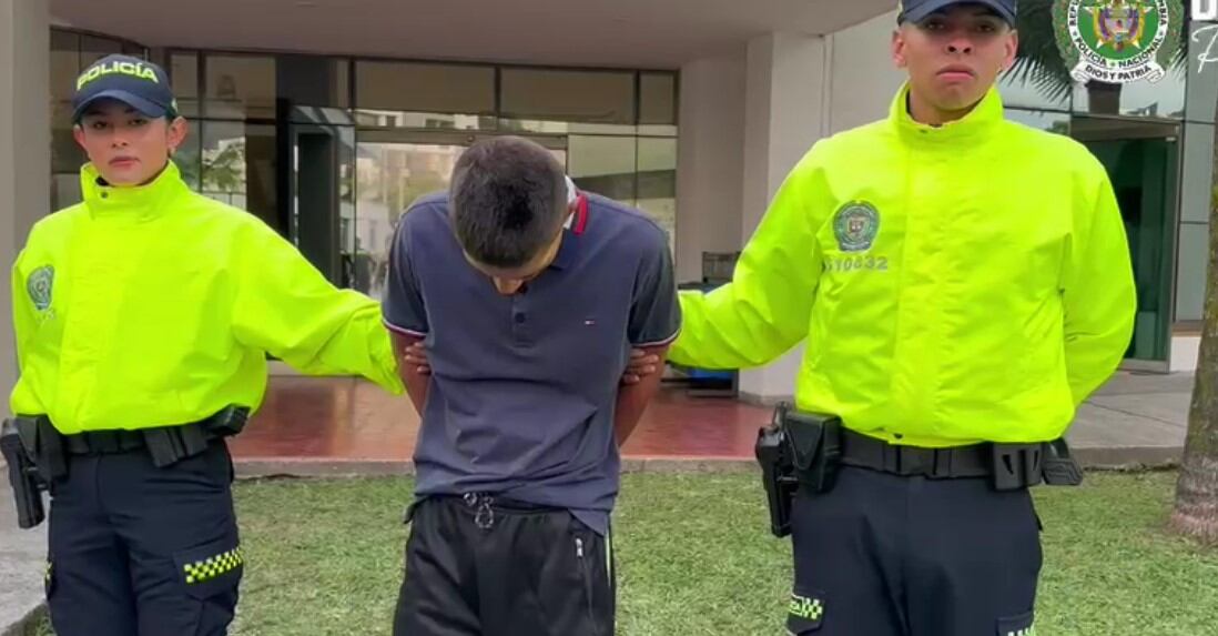 Alias "zarco" capturado por la Policía, Quindío. Foto: Cortesía Policía