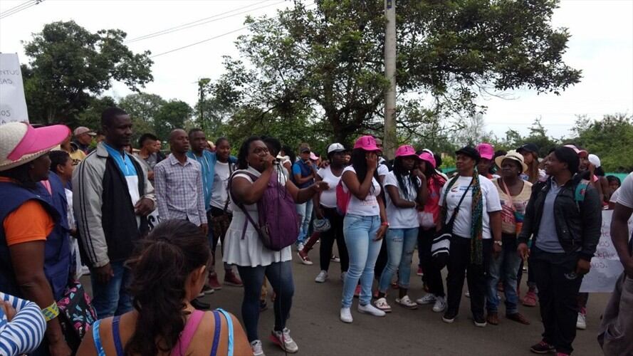 Comunidades afro de Jamundí protestan y exigen atención del Gobierno. Foto: Erika Rebolledo (W Radio)