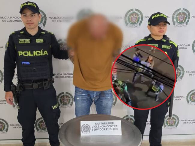 Capturan a hombre que agredió a agentes de tránsito en Sabaneta. Foto: Policía Meval.