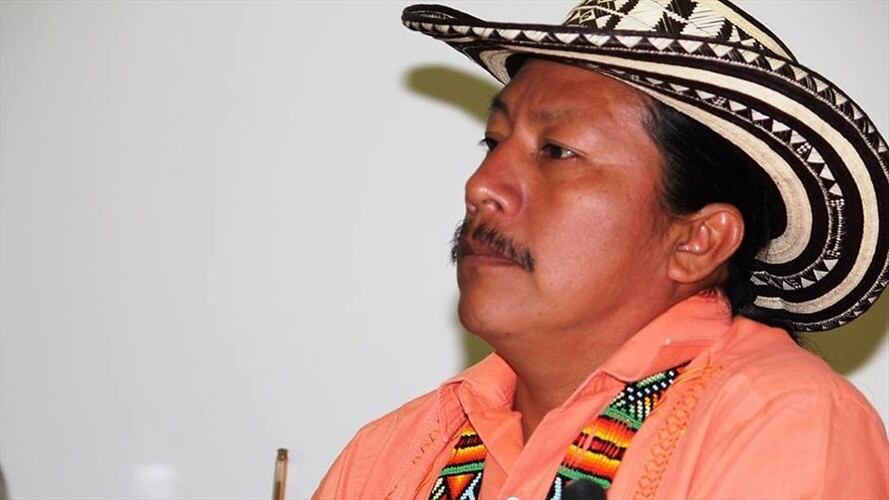 El líder indígena Feliciano Valencia asistió a la audiencia pública convocada por el Consejo Nacional Electoral. Foto: Colprensa