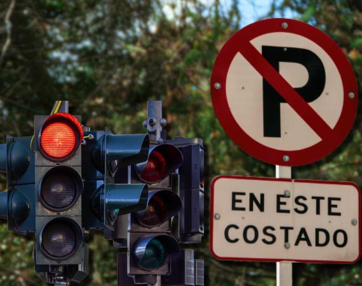 Parquear en lugar prohibido y pasarse el semáforo en rojo