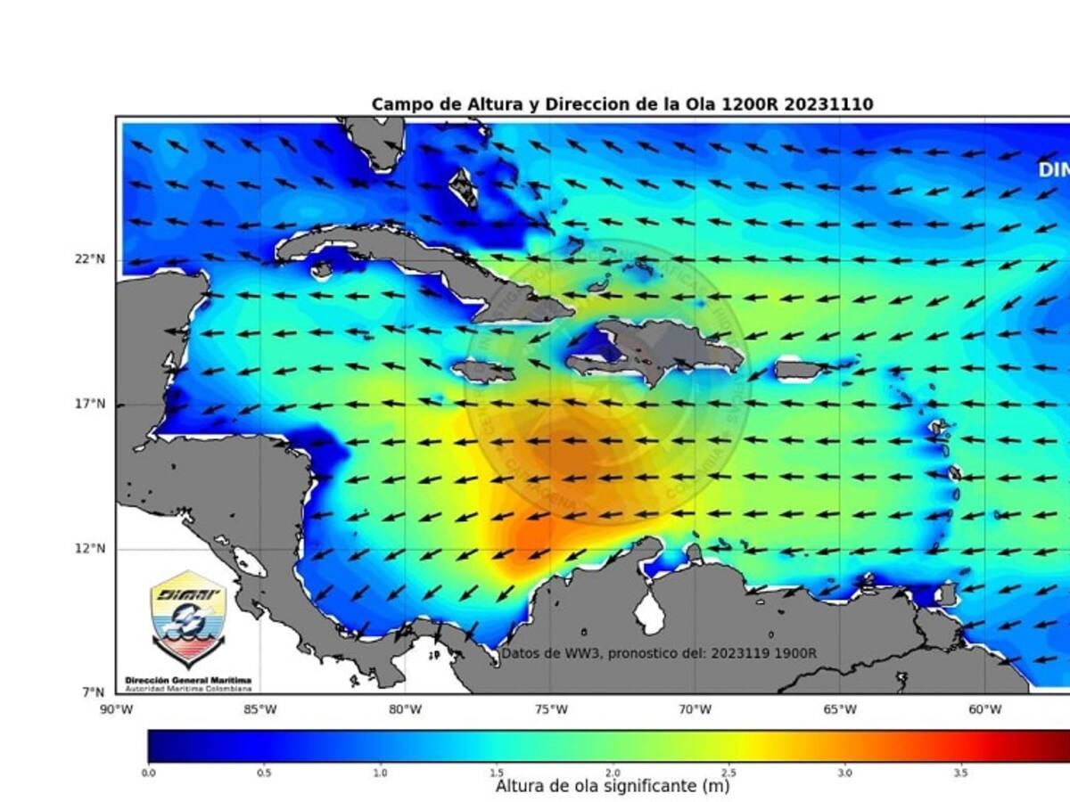 Dimar advierte fuertes vientos y oleaje alto en Cartagena durante las próximas 48 horas