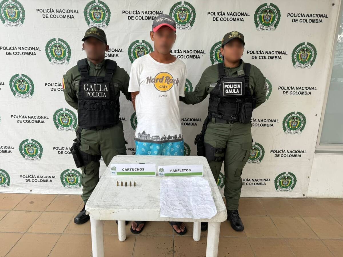 Gaula capturó tres presuntos extorsionistas con granada y panfletos en Cartagena