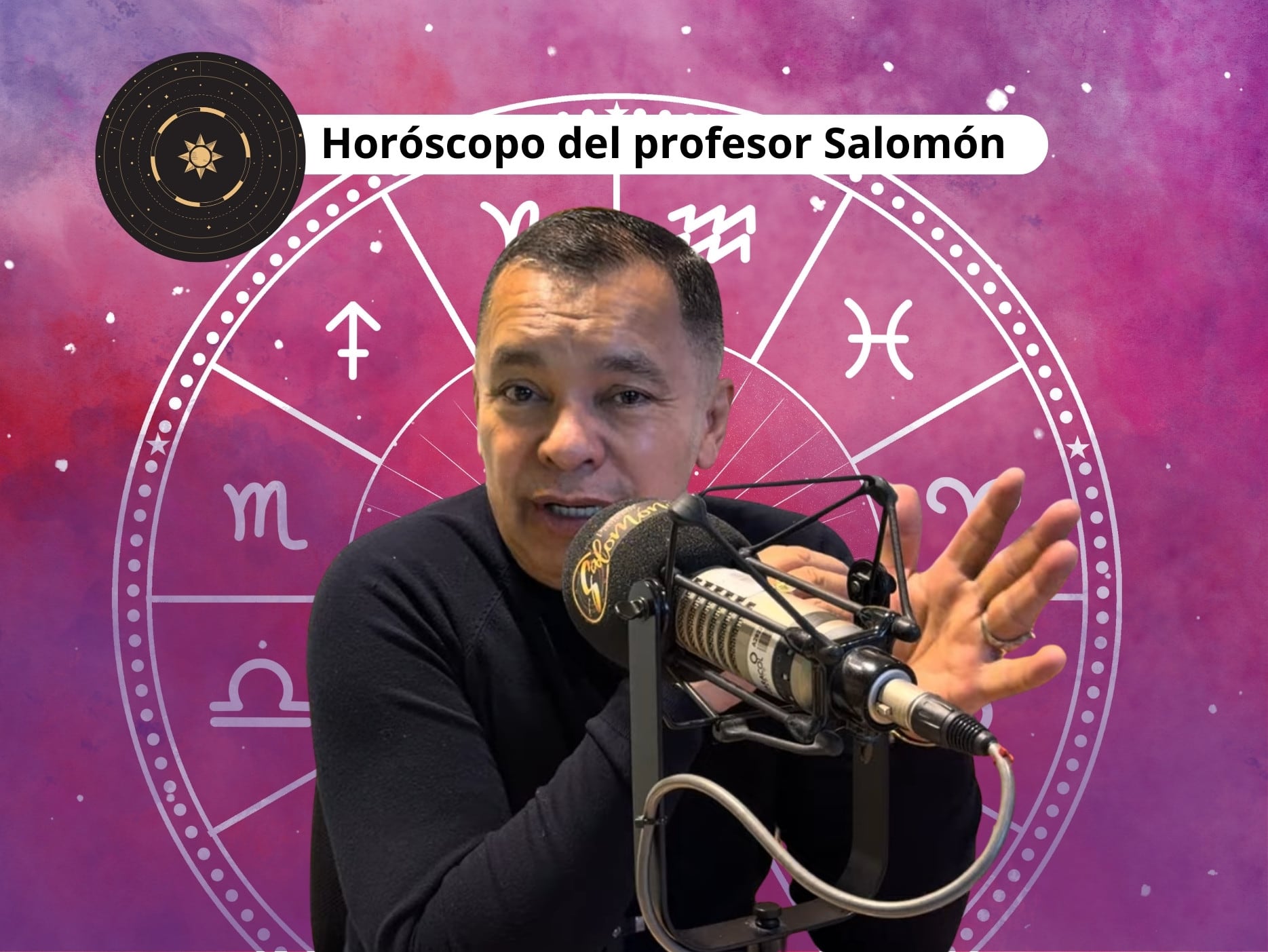 METADATOS: Él es el profesor Salomón, experto en la lectura del Horóscopo y el Tarot (Crédito: Profesor Salomón - Youtube) // De fondo: Imagen ilustrativa del horóscopo (crédito: Getty Images).