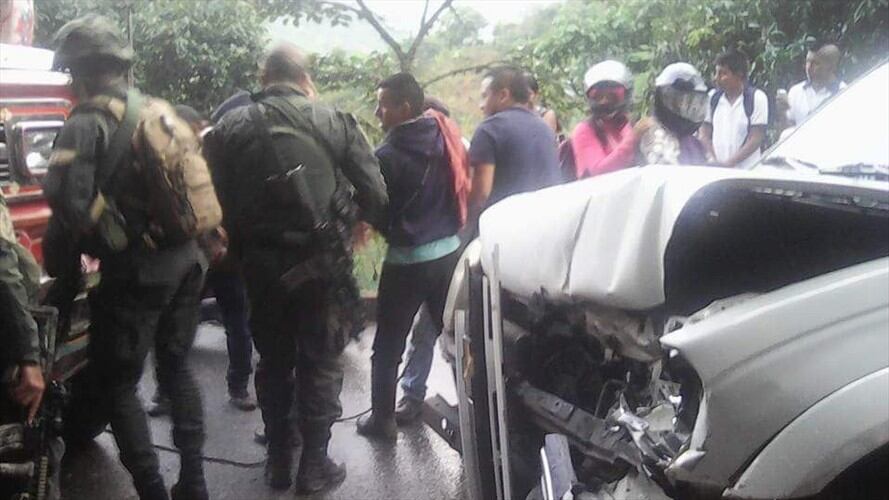 Sujetos armados hostigaron patrulla de la Policía en Caloto, Cauca. Foto: Cortesía Sucesos Cauca