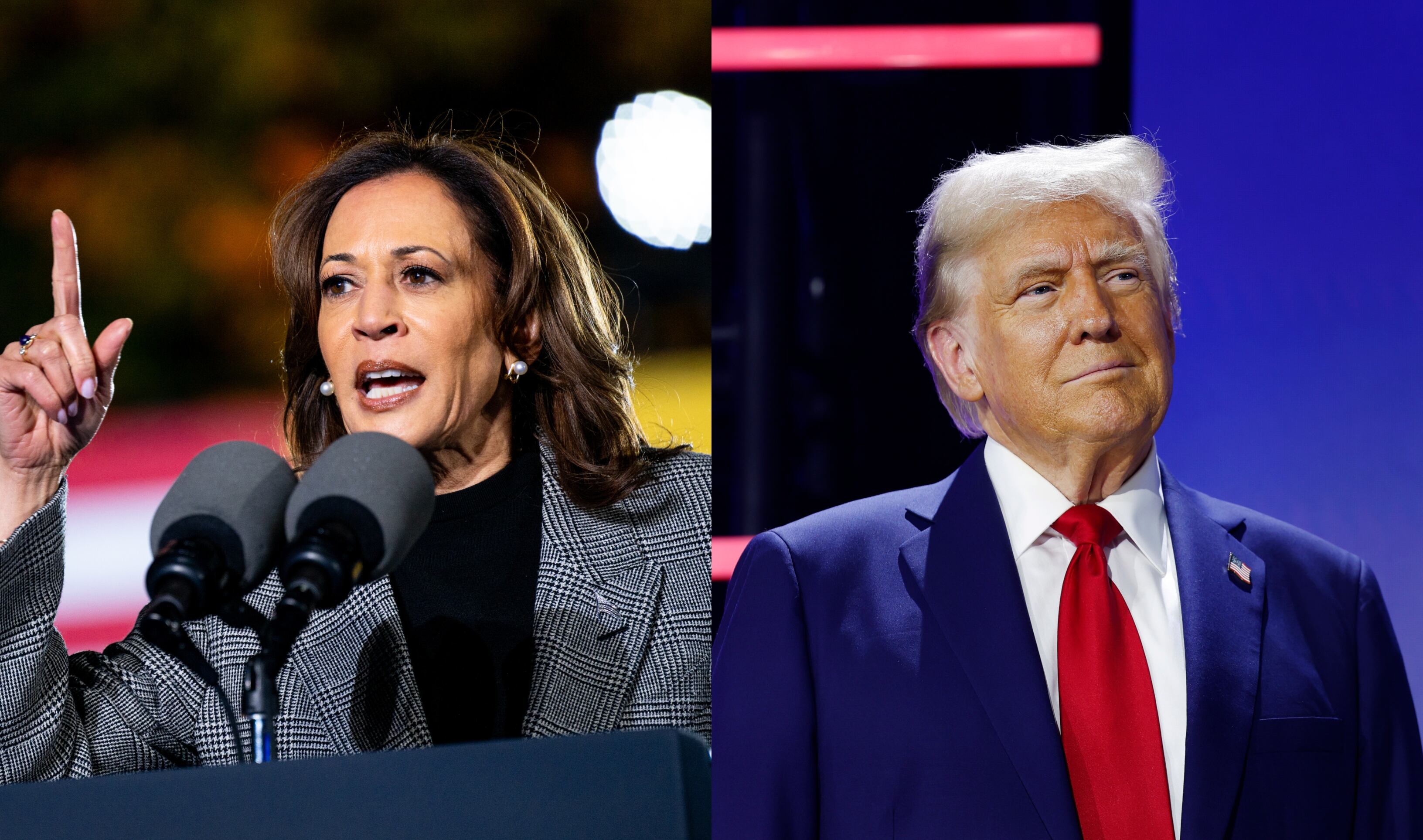 Kamala Harris y donald Trump de Getty Images.