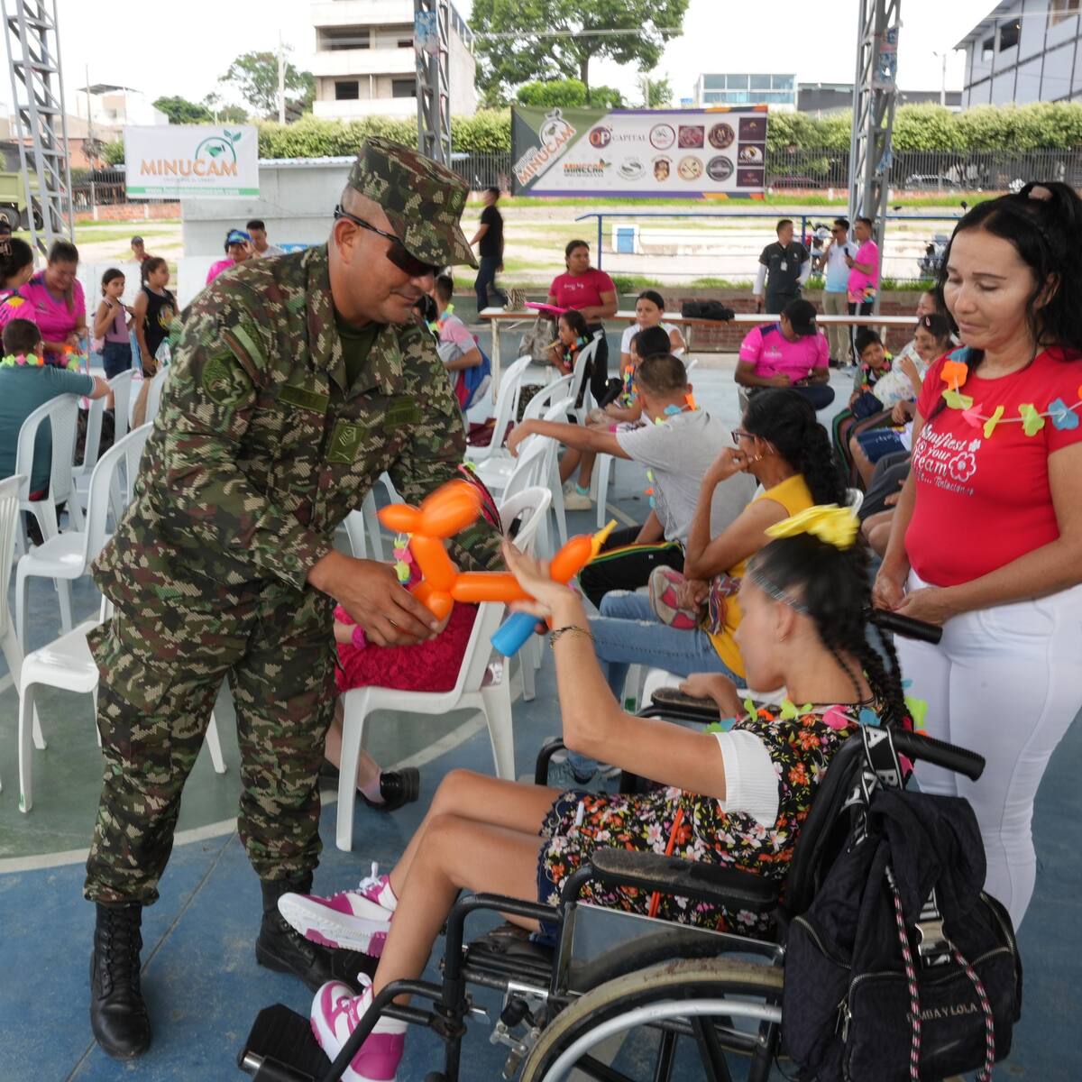 Niños con discapacidad tuvieron día recreativo con el Ejército en Santa Rosa del Sur