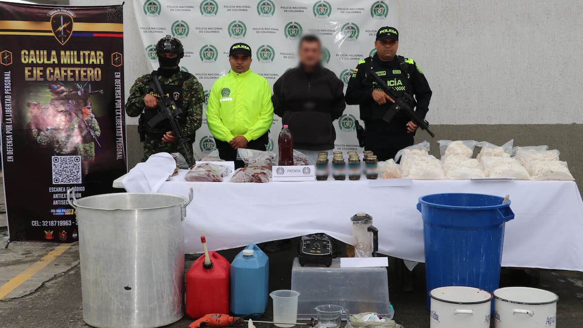 Desmantelan laboratorio de cocaína en Dosquebradas, Risaralda