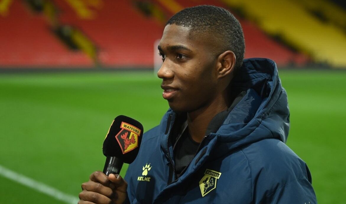 Yaser Asprilla tras marcar el gol del triunfo para Watford / Foto: Watford
