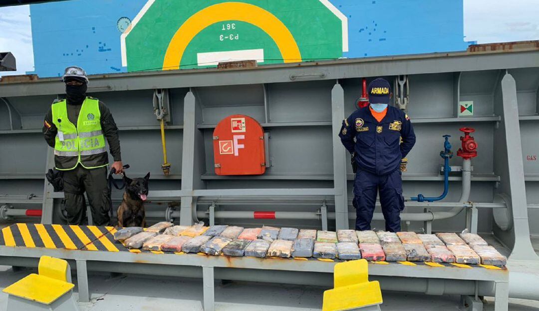 Droga incautada por la Armada y Policía Antinarcóticos 