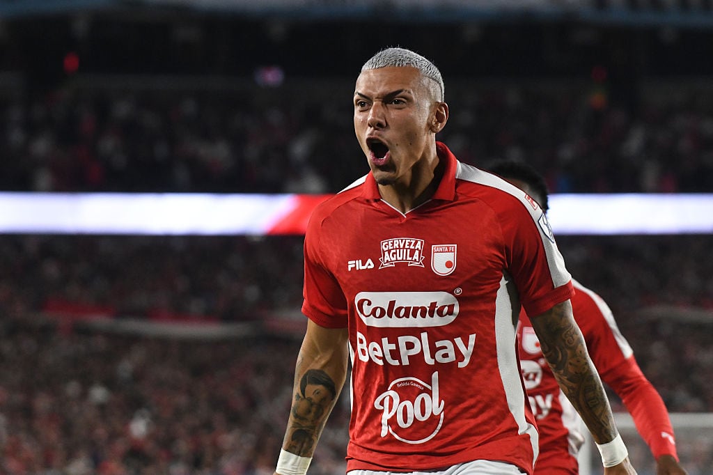 Franco Fagúndez, agradecido con hinchas de Santa Fe: “Me pone feliz que me comparen con Omar Pérez”. (Photo by Federico Peretti/NurPhoto via Getty Images)