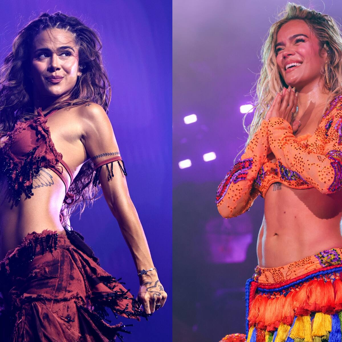 Greeicy lleva un mensaje de solidaridad por Colombia al escenario de Karol G en Los Ángeles