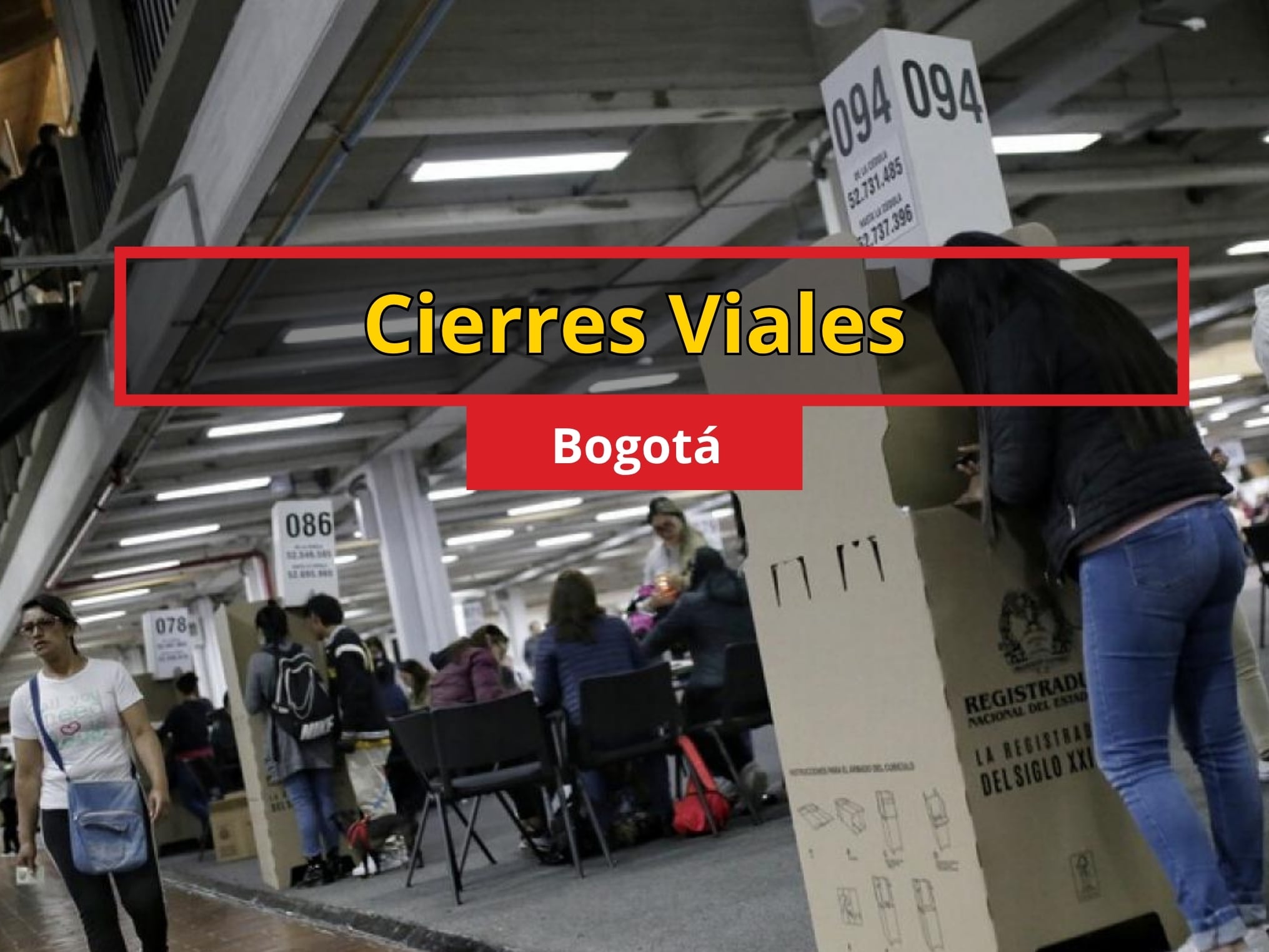 De fondo: Imagen de mesas de votación de la Registraduría (Crédito: Colprensa)