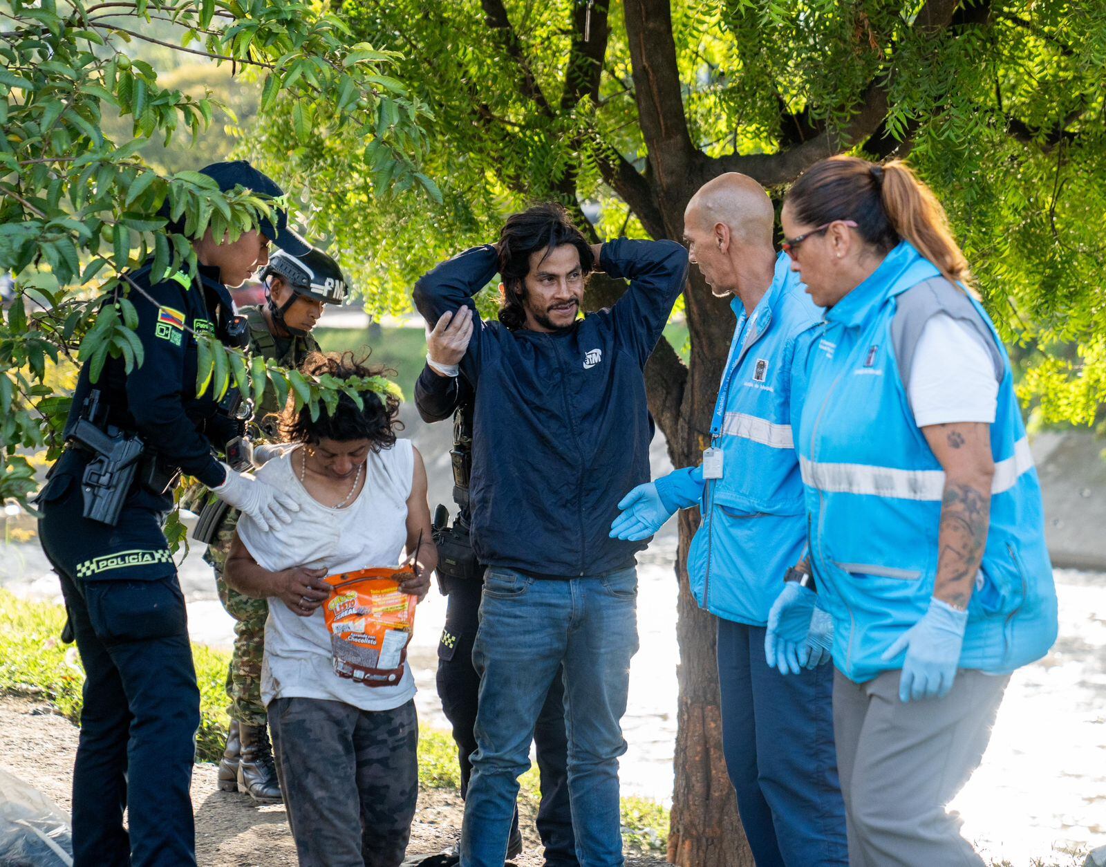 Intervención a habitantes de calle. Foto: Alcaldía de Medellín