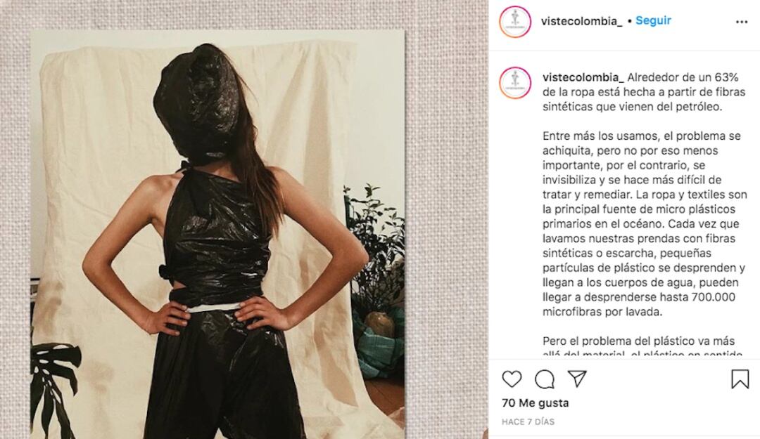 Alrededor de un 63% de la ropa está hecha a partir de fibras sintéticas que vienen del petróleo.