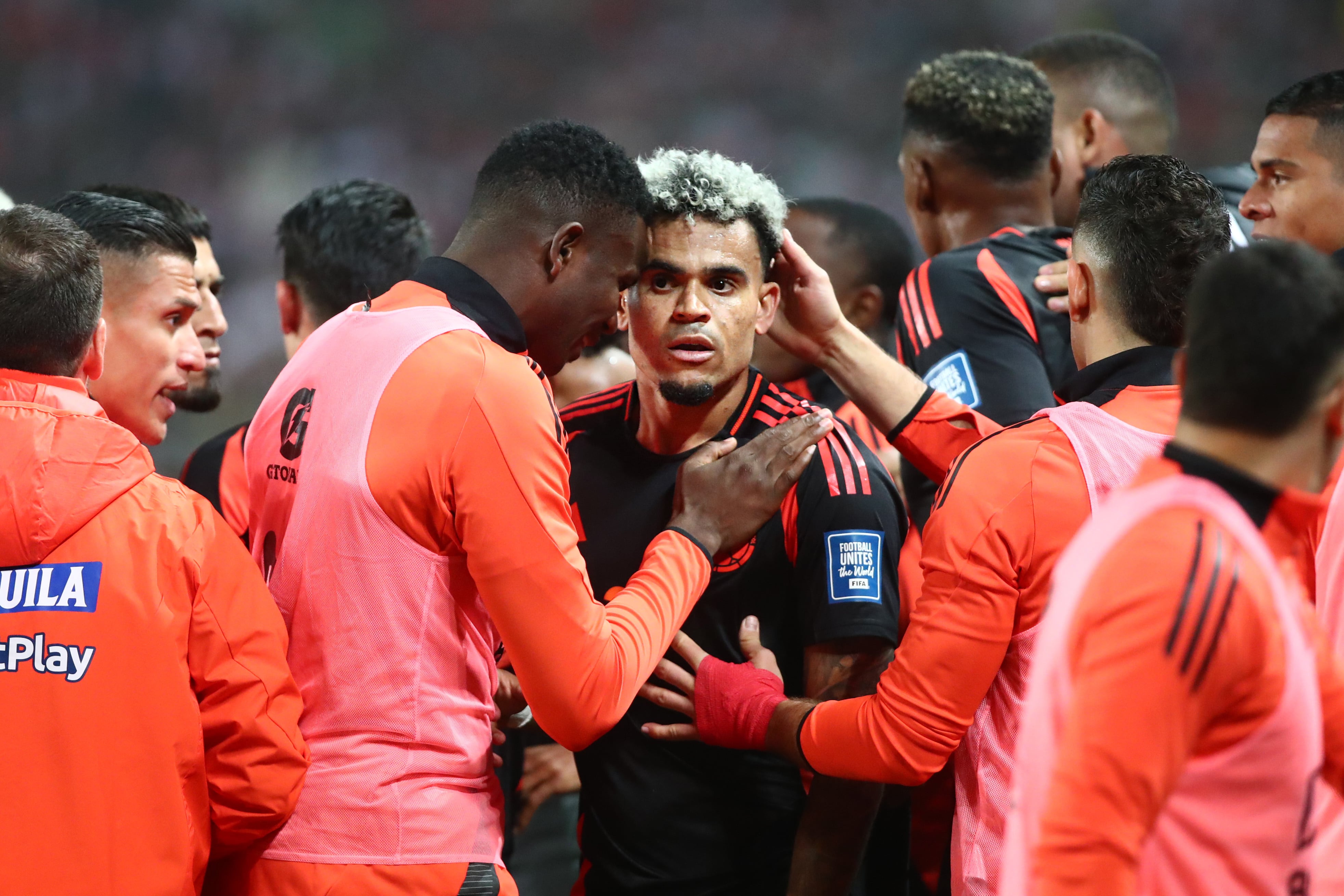 Luis Díaz fue la figura de Colombia en Lima.  (Photo by Raul Sifuentes/Getty Images)