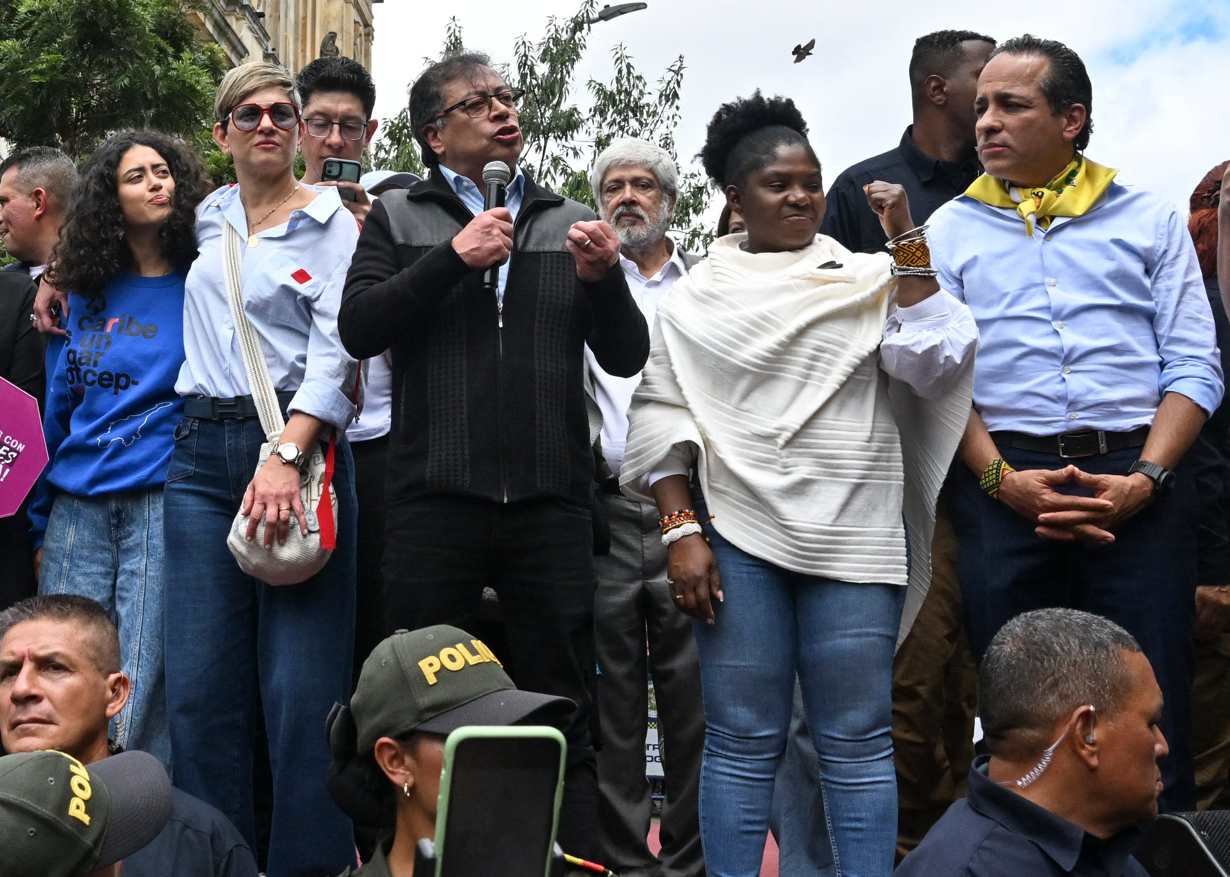 Gustavo Petro en movilizaciones. Foto: Getty Images