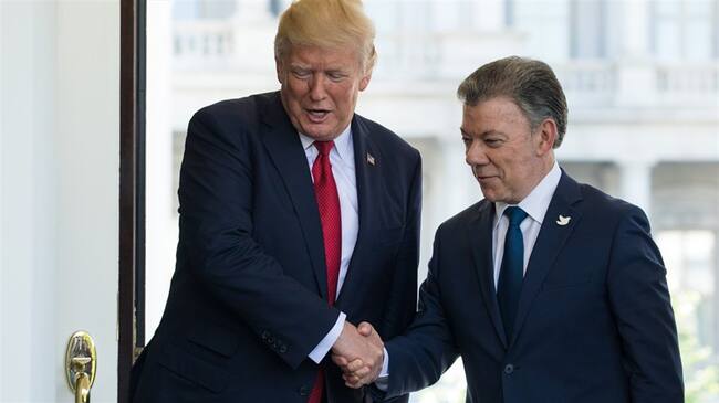 El presidente Juan Manuel Santos afirmó que con Donald Trump trabajan para propiciar que se reestablezca la democracia en Venezuela. Foto: Getty Images