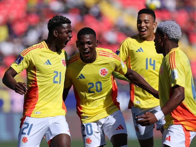 Joel Canchimbo, jugador de Colombia celebrando gol ante Sudáfrica - Mundial Sub-20 / Getty Images