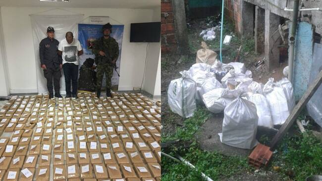 En el inmueble fue capturado un hombre, quien presuntamente custodiaba el cargamento. Foto: Fiscalía