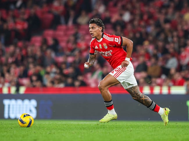 Richard Ríos, volante colombiano del Benfica. (Photo by Carlos Rodrigues/Getty Images)