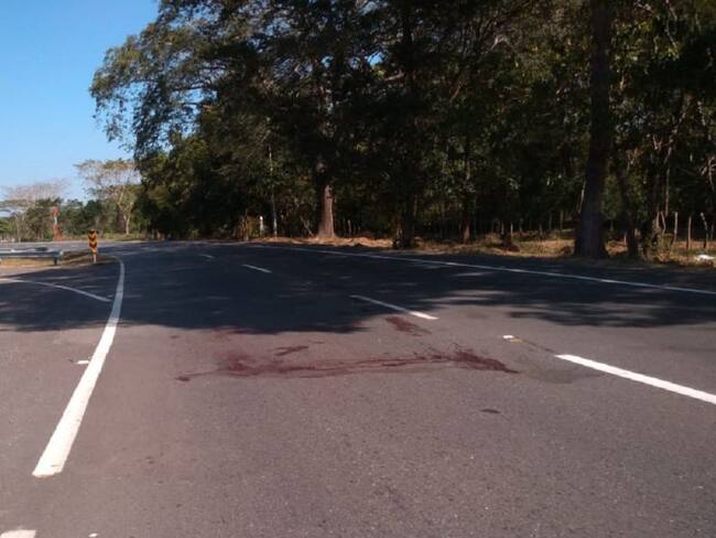 Lugar donde ocurrió en accidente que dejó un muerto y un herido en la vía Turbaco - Arjona