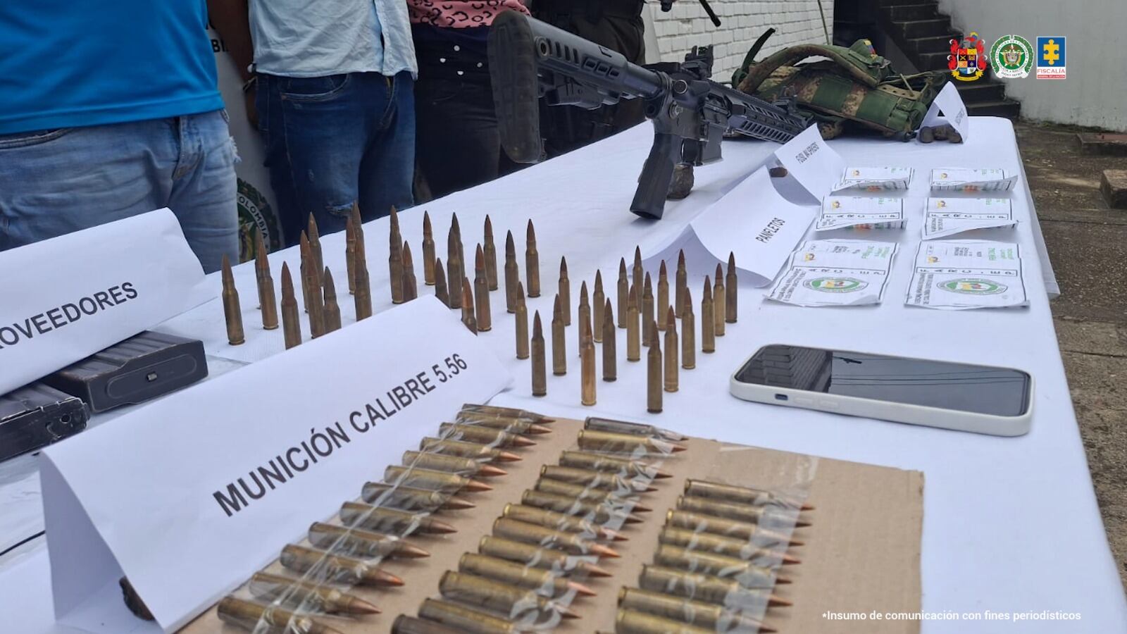 Los capturados tenían un fusil con munición, chaleco y panfletos del frente Iván díaz.