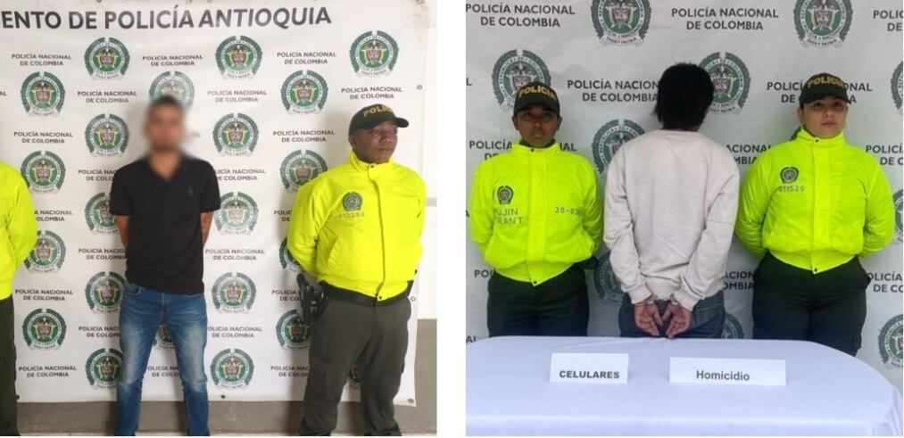 capturados por homicidio- foto Policía Antioquia