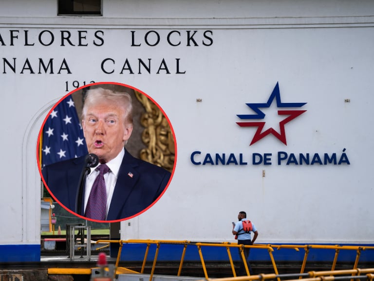 Canal de Panamá / Donald Trump en reciente rueda de prensa (Getty Images)