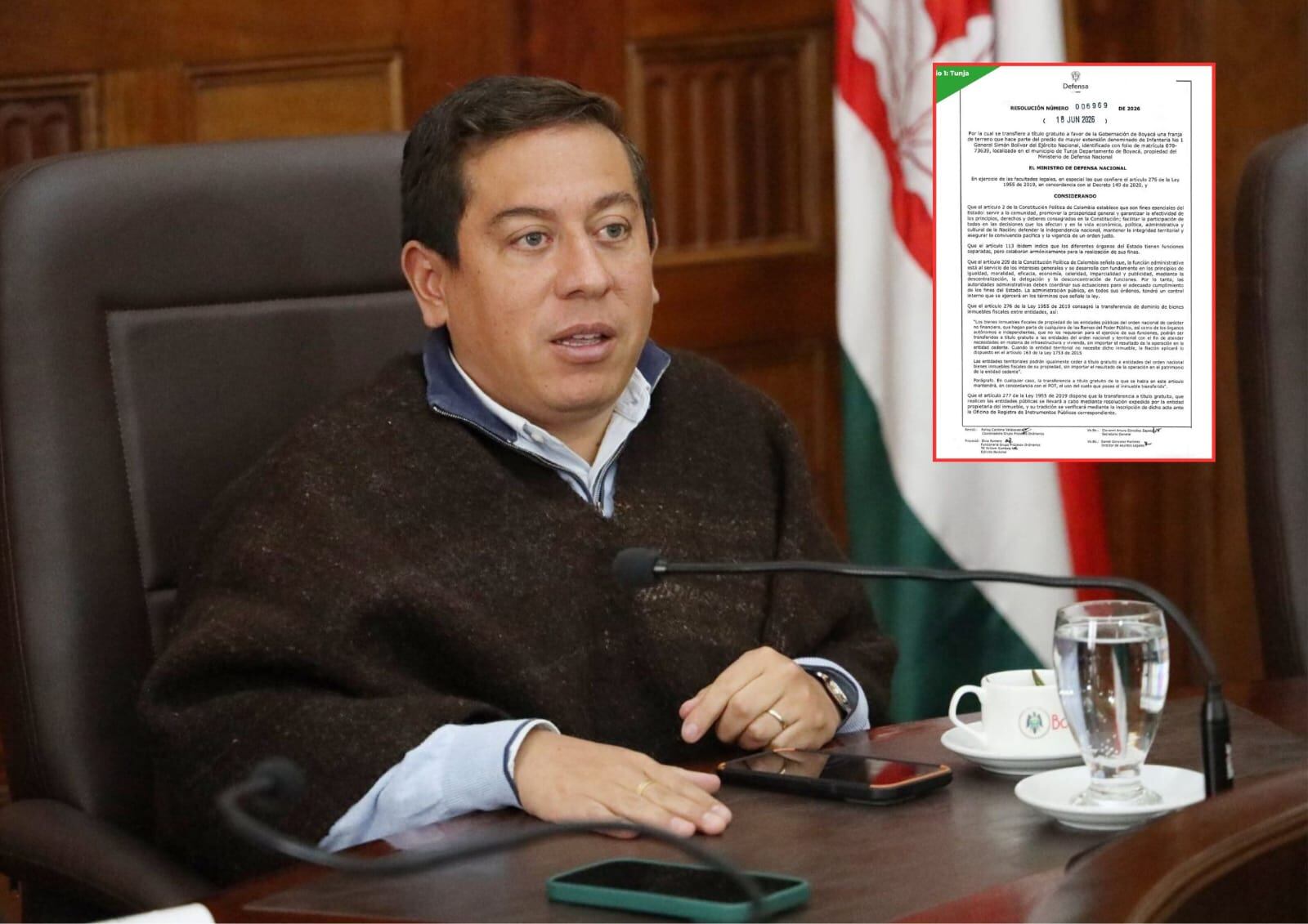 El gobernador de Boyacá, Carlos Andrés Amaya, anunció la cesión de estos predios a través de sus redes sociales.