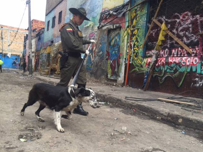 Policía con perro en condición de calle. Imagen de referencia,