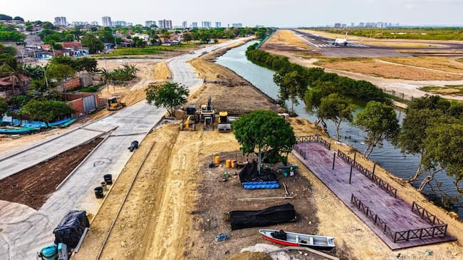Con nuevo muelle para pescadores y visitantes avanza la nueva Conexión de la Vía Perimetral con el 7 de Agosto: obra en un 65% de ejecución