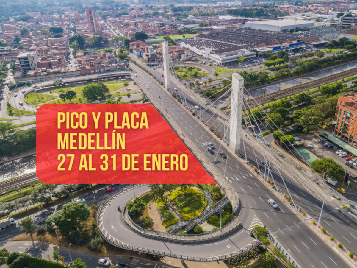 Pico y placa en Medellín: ¿Cuál es la restricción desde el lunes 27 al 31 de enero 2025?