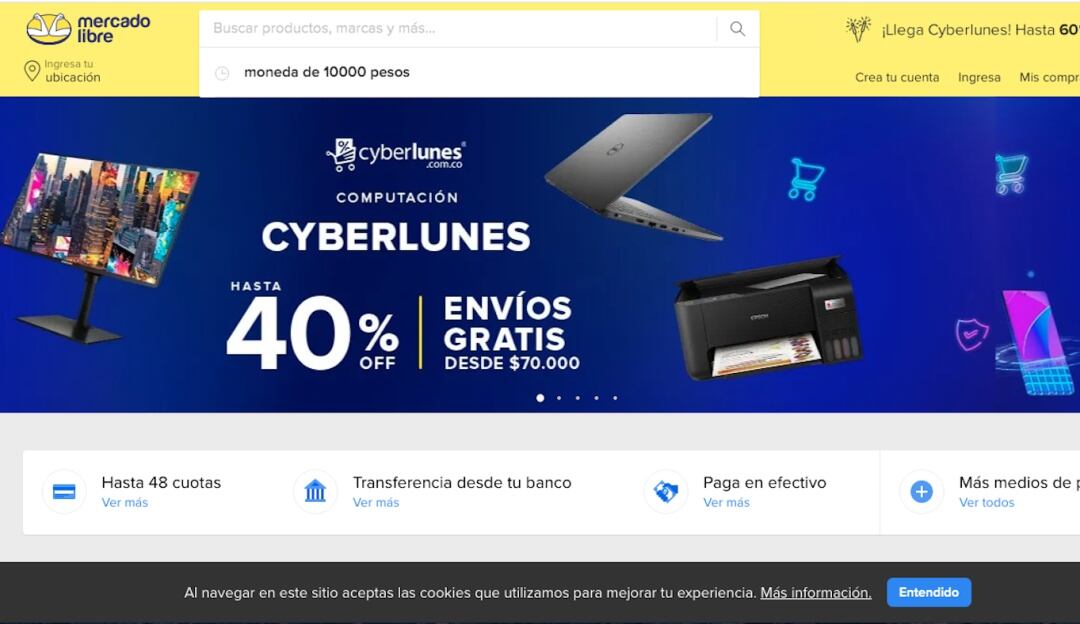 Mercado Libre, venta de productos por internet 
