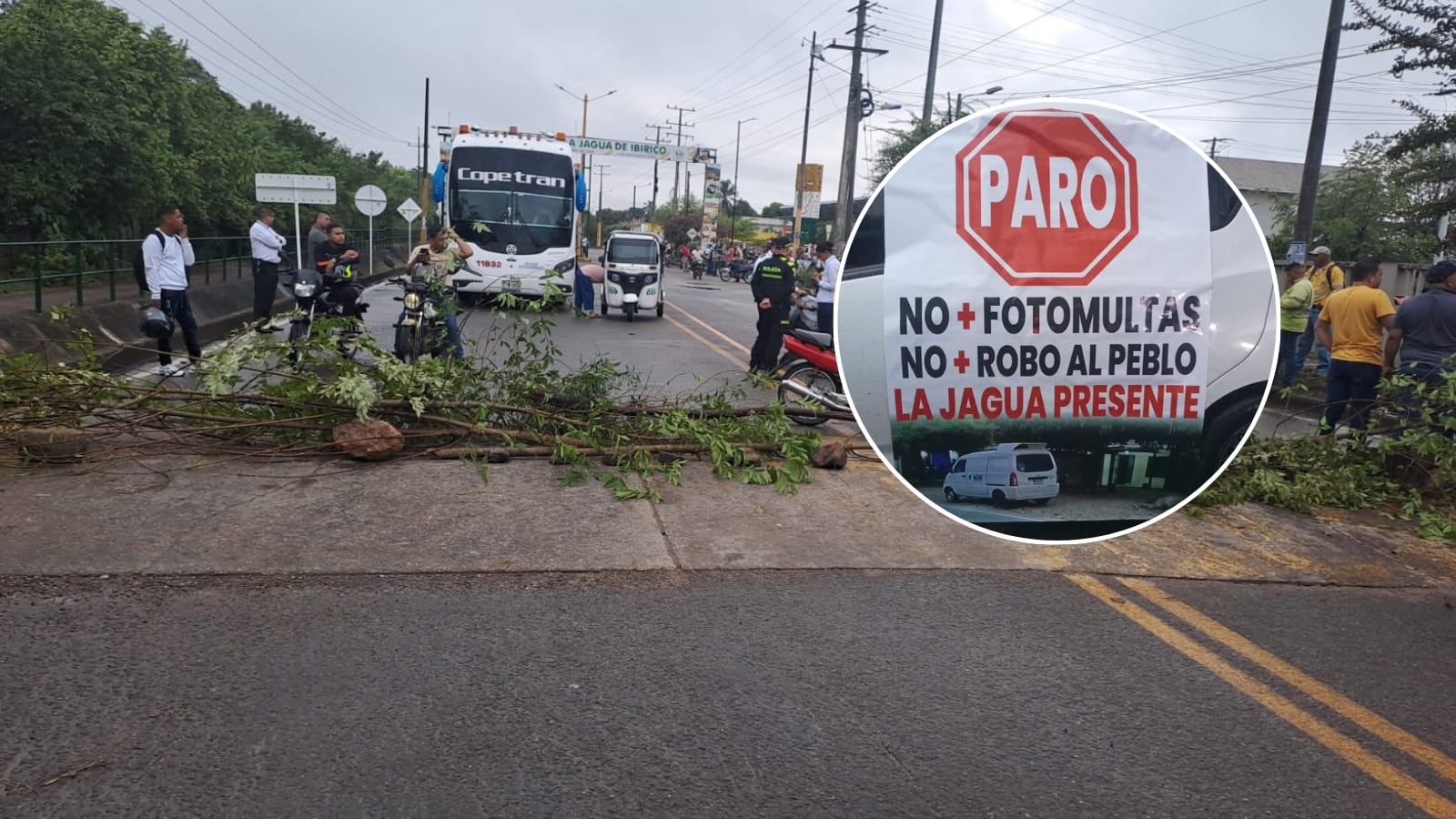 Bloqueo de transportadores en el Cesar./ Foto: Cortesía