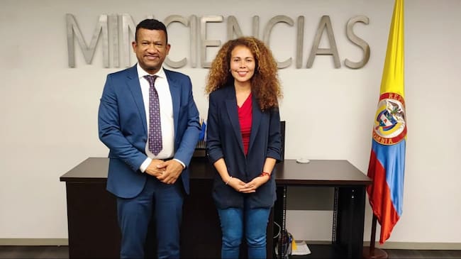 Luis Alfonso Escobar, Gobernador de Nariño - Yesenia Olaya, Ministra de Ciencia Tecnología e innovación Foto: Gobernación de Nariño